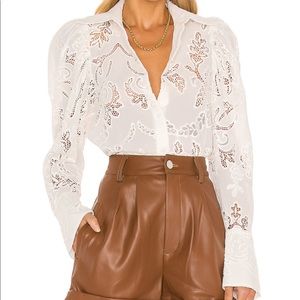 Revolve Divine Heritage Lace Button Up Blouse